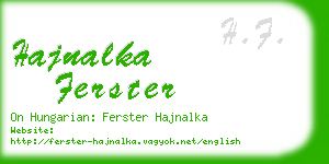 hajnalka ferster business card